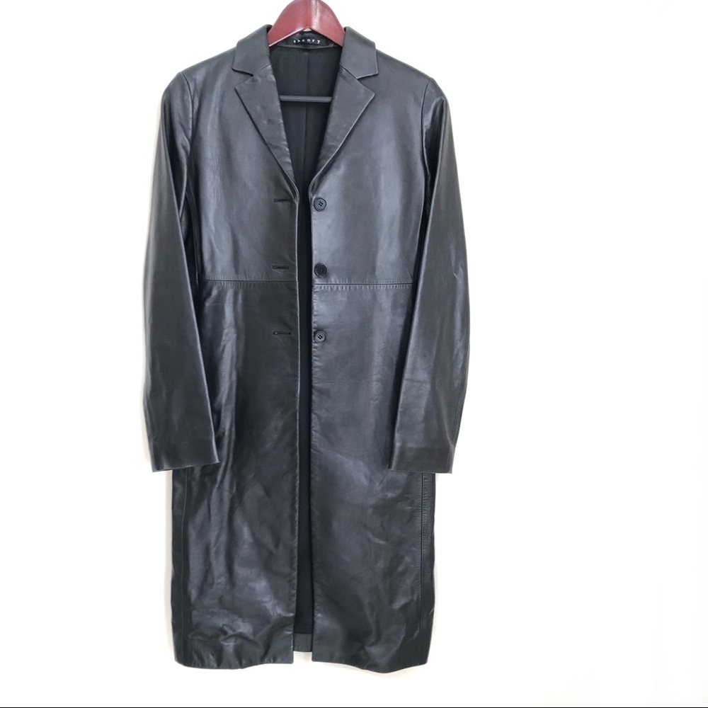 Theory 100% cow leather coat